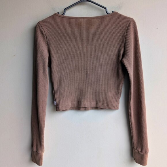 Aritzia TNA waffle knit Long Sleeve Top - Picture 4 of 5